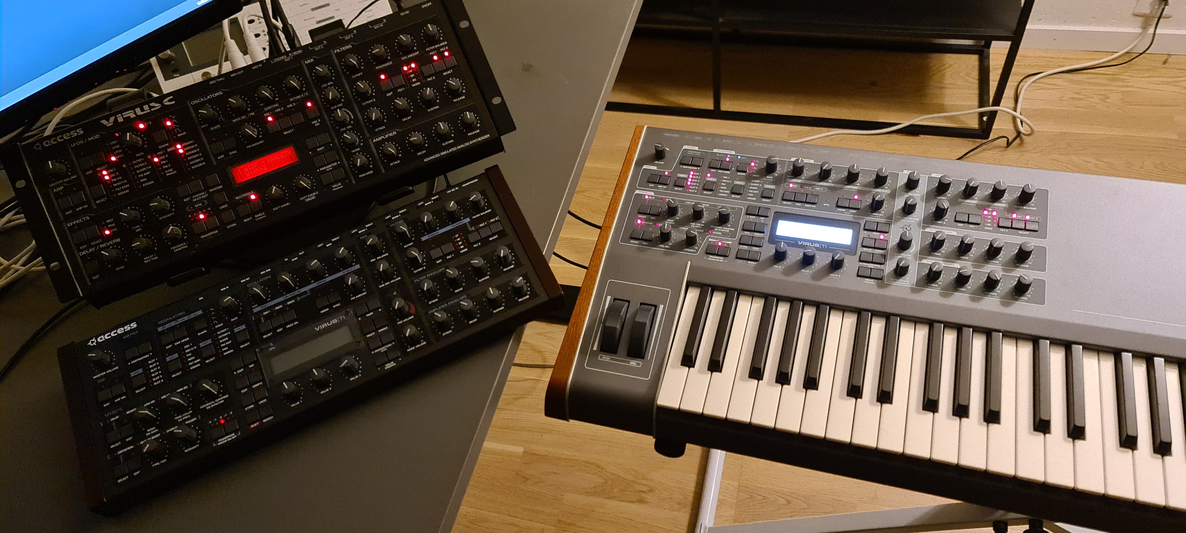 Access Virus desktop units and TI2 Keyboard