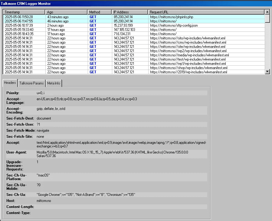 My Windows 95-themed webhook logger monitoring interface